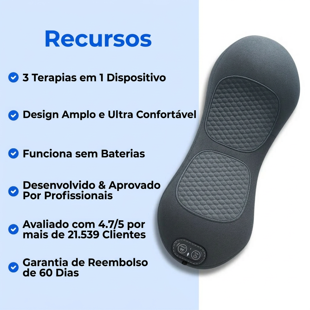 Um Cinto. Três Terapias. Alívio Total nas Costas em Casa.